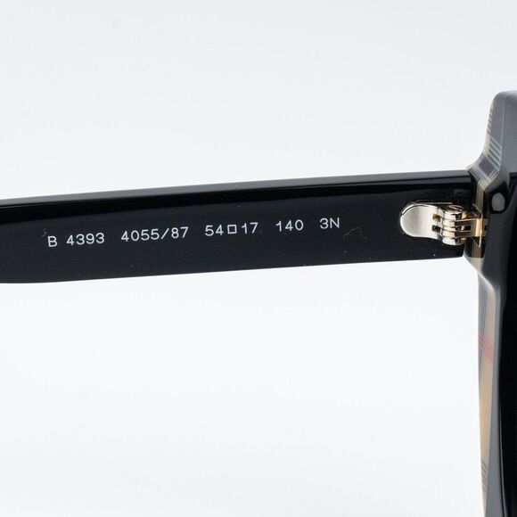 Burberry MARYL Women Sunglasses Black Vintage Check Grey Cat Eye BE4393 405587